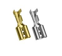 Juego de conectores de cable eléctrico for altavoz de coche, Terminal de engarzado hembra y macho de resorte de 2,8mm, 4,8mm, 6,3mm, latón dorado/plateado(6.3mm Female,50 Pcs Golden)