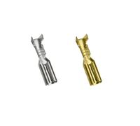 Juego de conectores de cable eléctrico for altavoz de coche, Terminal de engarzado hembra y macho de resorte de 2,8mm, 4,8mm, 6,3mm, latón dorado/plateado(2.8mm Female,100 Pcs Silvery)