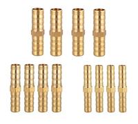 Juego de conectores de manguera de latón de 6/8/10 mm, adaptador reductor de púas rectas para agua, aire, combustible, aceite y riego de jardín, paquete de 12