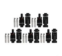 Juego de conectores de panel solar impermeable con 5 pares de enchufes, adaptador de distribuidor de energía CC 1000 V 30 A para cables fotovoltaicos de 2,5 mm, 4 mm, 6 mm, clasificación Ip67 negro