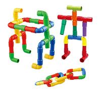 Juego de conectores educativos de plástico para tuberías, construcción de tuberías de agua, guardería creativa, a partir de 6 años, promueve habilidades motoras, pensamiento lógico, comprensión