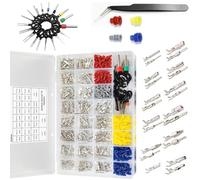 Juego de conectores eléctricos de 21 tipos, juego de conexión de bornes de pasador para vehículo, juego multifuncional 1/1.5/1.8/2.2/2.8/3.5 mm para coche, casa, motocicleta, industria, y