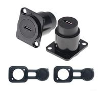 Juego de conectores hembra tipo C para montaje en panel con cubierta antipolvo para una transmisión fiable de 5 Gbps y fácil instalación (plateado)