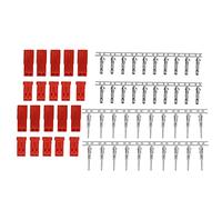 Juego de Conectores JST, Kit de Clavijas Macho Hembra JST de Plástico con 10 Pares y 40 Clavijas, Carcasa Roja para Conexión de Alimentación de Batería RC, Modelo de Pasatiempo de (10 Pares)