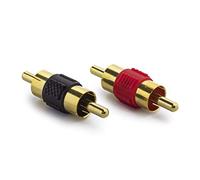 Juego de conectores RCA, adaptador RCA macho audio video RCA, chapado en oro, 2 unidades