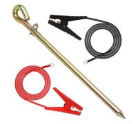 Juego de conexión de alambre de valla eléctrica y varilla de tierra con clips para cargadores de energía solar, adecuado para granjas, jardines y recintos de ganado