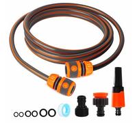 Juego de conexión de manguera para carrete de manguera de jardín, kit de conexión de tubería que incluye rosca macho de 3/4 pulgadas, adaptador de grifo 2 en 1, adaptador de extremo de manguera de 1/2