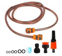 Juego de conexión de manguera para carrete de manguera de jardín, kit de conexión de tubería que incluye rosca macho de 3/4 pulgadas, adaptador de grifo 2 en 1, adaptador de extremo de manguera de 1/2