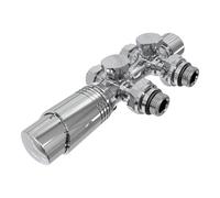 Juego de conexión de válvulas de radiador, termostato controlado para control de temperatura en baños, antracitas, válvulas de radiador G1/2