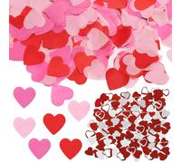 Juego de confeti en forma de corazón, 75 g, biodegradable, confeti de papel y purpurina, color rojo y plateado, decoración de mesa para bodas, día de San Valentín, cumpleaños, aniversario, propuesta