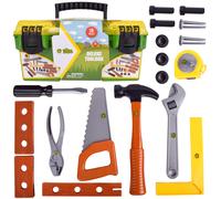 Juego de construcci n con caja de herramientas de lujo John Deere de 18 piezas con cinta m trica y herramientas, juguetes interactivos de constru