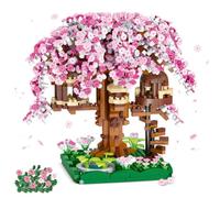 Juego De Construcción De Árbol Sakura,Juego de bloques de construcción de casa de árbol de cerezo con hada, modelo de colección clásico famoso,DIY Japan Creative Collection Decoration gift (1109 PCS )