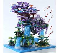 Juego de construcción de cerezo en flor de Yushinv con caja de regalo 4574 piezas, escena original con música, casa de árbol Sakura japonés (tipo: sinfonía), kit de construcción de árbol bonsái con