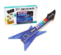 Juego de construcción de guitarras DIY, instrumentos musicales, modelo de rompecabezas, juego completo de guitarra con todas las piezas, para niños y niñas como cumpleaños y