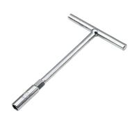 Juego de construcción de llaves de vaso métricas con mango en T - Enchufes para llave hexagonal, incluye espacios de 8 mm/10 mm/12 mm/13 mm, trinquete de hierro, acabado plateado, corto y compacto