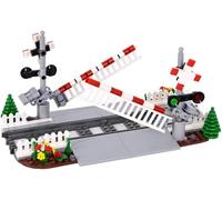 Juego de construcción de vías de tren urbano, accesorios de ferrocarril con cruce de ferrocarril, compatible con las principales marcas (B)