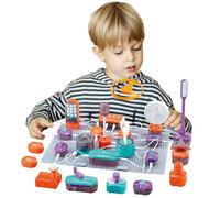 Juego de construcción electrónica a partir de 3 | 150 experimentos y 53 componentes STEM juguete de física con sensores de luz, micrófono, kit de aprendizaje de ingeniería eléctrica con placas base |