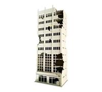 Juego de construcción en miniatura destruida con textura de modelo de casa destruida para modelos arquitectónicos y escena de destrucción de escala de terreno de juego de guerra