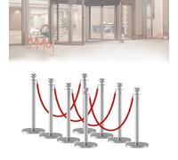 Juego de control de multitudes de cuerda de terciopelo con postes, elegante barrera para acceso VIP, eventos y reuniones profesionales, fácil de montar, perfecto para alfombra roja y uso en fiestas.