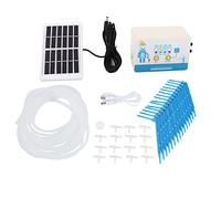 Juego de controlador de riego por goteo automático inteligente solar Temporizador de agua para jardín Kit de riego Silicona ABS 14x13 cm Panel solar Tubo de 10 m para invernadero