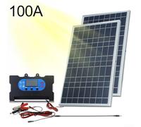 Juego de controladores solares Dualchip de 10 W y 100 A para carga móvil al aire libre y EV con eficiencia directa de luz solar (doble)