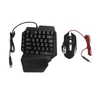 Juego de Conversor de Ratón con Teclado con Cable, Paquete Combinado de Teclado y Ratón para Juegos Móviles 3 en 1 con Retroiluminación RGB, Ratón con Teclado de Media Mano para