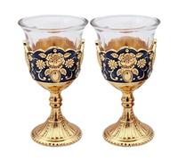Juego de copas de vino altas - copas de tostadas de estilo palacio real, cristalería decorativa en forma real | vajilla de fiesta para boda, Navidad, hogar, cocina, jardín, crea un anspru
