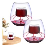 Juego de copas de vino para fuente, copas transparentes con aireador para fiestas, hogar, oficina, hotel, decantador de fondo plano para una presentación elegante de bebidas en la mesa