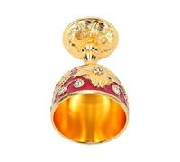 Juego de Copas en Relieve Vintage con Diamantes de Imitación Esmaltados para Bodas y Aniversarios Románticos Dorado Rojo 2 Piezas