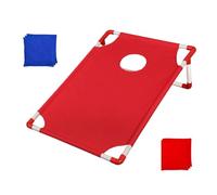 Juego de Cornhole Ligero, portátil de PVC + PP + Tela Oxford, Juego de Cornhole Enmarcado con 6 Sacos de, Juegos de jardín para lanzar Cornholes al Aire Libre | Juegos de Lanzamiento de Fiesta