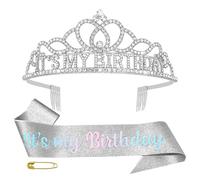 Juego de corona y faja de cumpleaños "It's my Birthday" Crown Birthday Sash