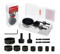 Juego de Coronas 12 Piezas Sierras Perforadoras 3/4"-2-11/16" (19-68mm) Juego de Brocas con Llaves Hexagonales,Conjunto de Broca Perforadora para Madera Blanda,Tablero de PVC,Plástico