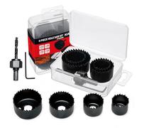 Juego de Coronas 6 Piezas Sierras Perforadoras 1-1/4" to 2-1/8"(33-54mm),Conjunto de Broca Perforadora,Corte Duradero y de Alta Velocidad, Perforar en Madera Blanda, PVC y Plástico