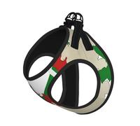 Juego de correa de arnés con estampado de la bandera de Chechenia Map02 para gatos y perros pequeños, chaleco ajustable, reflectante y a prueba de fugas con forro de malla suave y transpirable