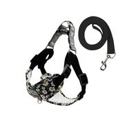 Juego de correa de arnés para perro, sin tirones, ajustable, chaleco de flores para mascotas, a prueba de escapes, caminar, correr, arnés de entrenamiento para gato, cachorro, perro pequeño y mediano,