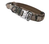 Juego de correa duradera para collar de perro, ajustable, accesorios de entrenamiento de pastor alemán para mascotas, tamaño mediano y grande (camuflaje, M)