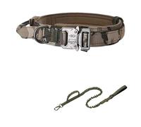 Juego de correa duradera para collar de perro, ajustable, accesorios de entrenamiento de pastor alemán para mascotas, tamaño mediano y grande (juego de camuflaje, L)