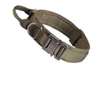 Juego de correa duradera para collar de perro, ajustable, accesorios de entrenamiento de pastor alemán para mascotas, tamaño mediano y grande (verde, M)