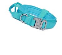 Juego de correa duradera para collar de perro, ajustable, accesorios de entrenamiento de pastor alemán para mascotas, tamaño mediano y grande (azul, M)