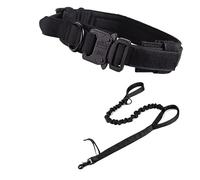 Juego de correa duradera para collar de perro, ajustable, accesorios de entrenamiento de pastor alemán para mascotas, tamaño mediano y grande, juego negro, talla M