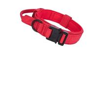 Juego de correa duradera para collar de perro, ajustable, accesorios de entrenamiento de pastor alemán para mascotas, tamaño mediano y grande (rojo, M)