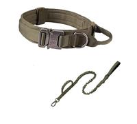 Juego de correa duradera para collar de perro, ajustable, accesorios de entrenamiento de pastor alemán para mascotas, tamaño mediano y grande (juego verde, M)