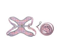 Juego de Correa para arnés para, Chaleco Reflectante Ajustable para Mascotas, Correa para el Pecho, Correa de tracción para Caminar, Trotar, Animales pequeños, poliéster, Rosa, (Metro)