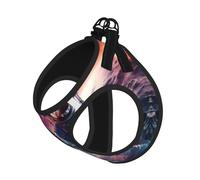 Juego de correa reflectante ajustable con diseño de planetas y astronautas para gatos, perros y mascotas pequeñas, chaleco de malla transpirable suave con correa a prueba de fugas