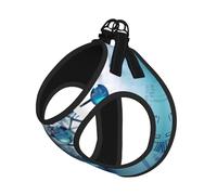 Juego de correa reflectante ajustable con estampado de tabla periódica química para gatos, perros y mascotas pequeñas, chaleco de malla transpirable suave con correa a prueba de fugas