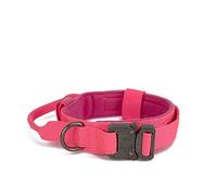 Juego de correa táctica duradera para perro, ajustable, collar militar para mascotas, tamaño mediano y grande, accesorios de entrenamiento de pastor alemán, XL, rosa