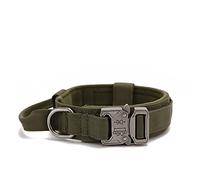 Juego de correa táctica duradera para perro, ajustable, collar militar para mascotas, tamaño mediano y grande, accesorios de entrenamiento de pastor alemán, XL, verde