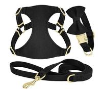 Juego De Correa Y Arnés para Collar De Perro Pequeño De Color Sólido con Lazo, Lindo Arnés para Perro, Chaleco Ajustable para Mascotas, Adecuado para Perros Pequeños Y Medianos, Chihuahua Pug,neg