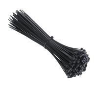 Juego de correas con cremallera y anillo sujeción Cable blanco/negro brida nailon plástico autoblocante 100 Uds(Black-4x150mm-100pcs)