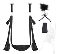 Juego de correas de nylon negro para yoga (2 piezas), longitud ajustable para manos y piernas, ideal para los entusiastas del yoga que desean estirar los músculos